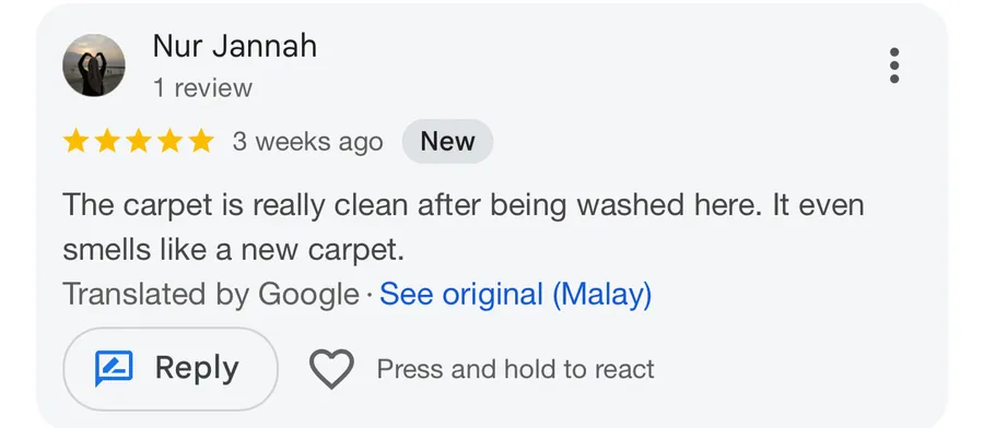 Google review pelanggan Berse
