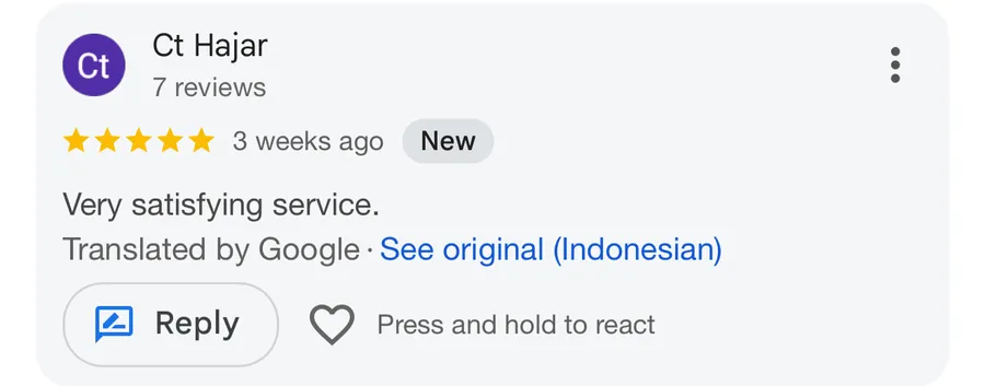 Google review pelanggan Berse